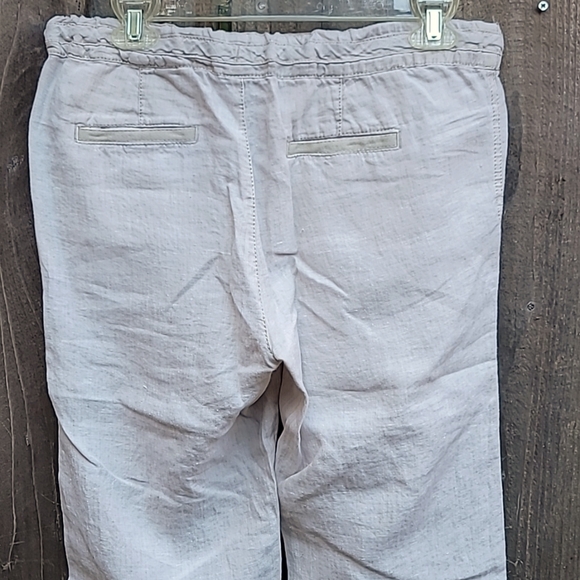 Caslon Linen Cropped Straight Leg Beach Pants in Light Tan Flax Size XS - Picture 7 of 11